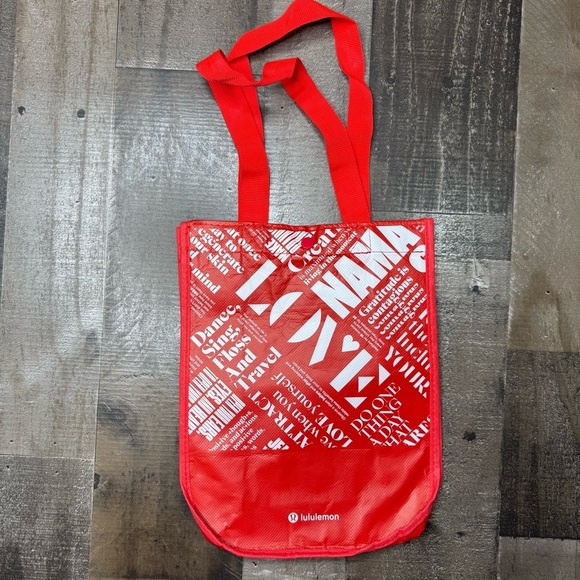 Lululemon Athletica Small Reuseable Vibrant Red Shopping Bag - Picture 1 of 7